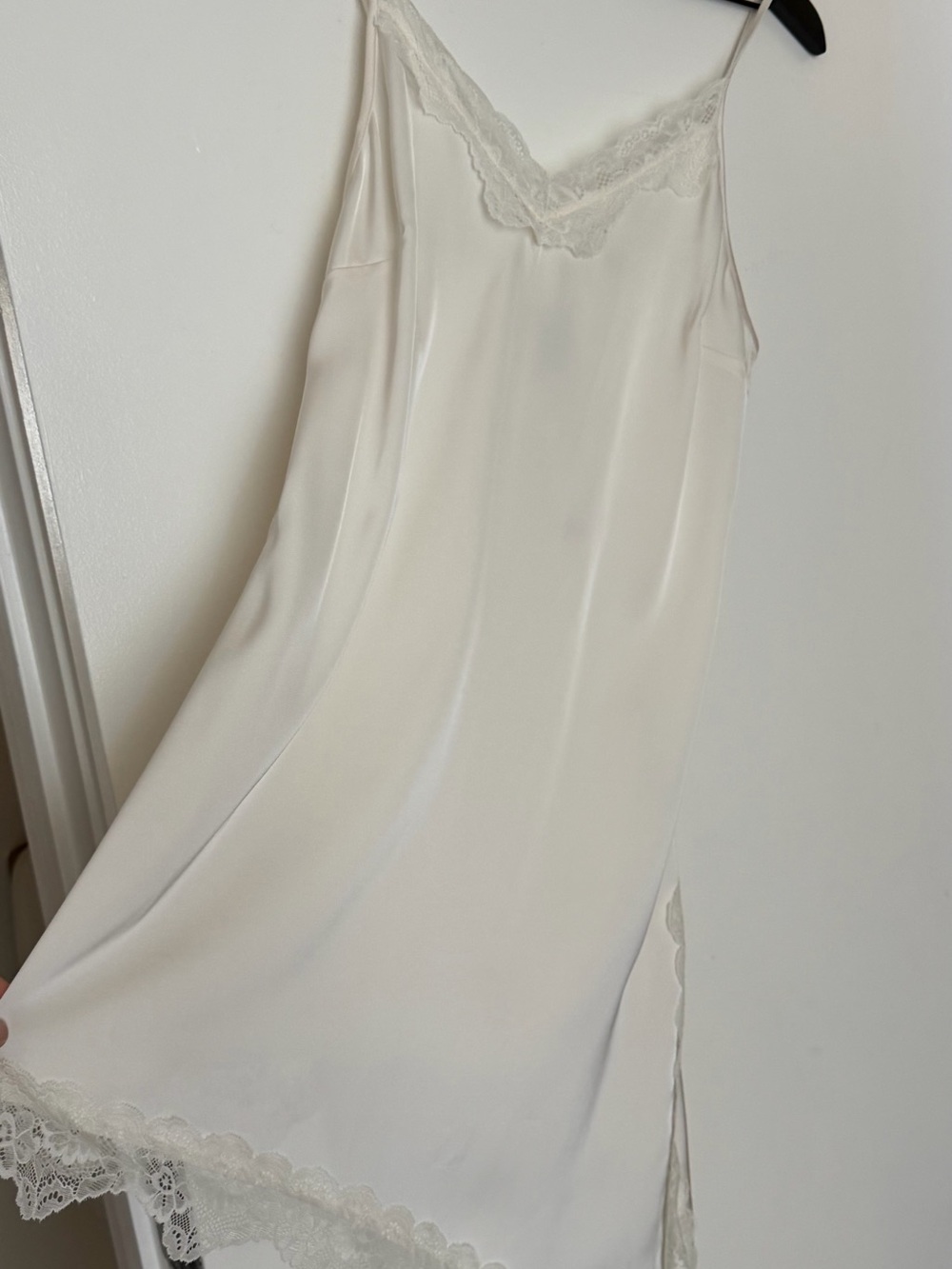 H&M Ivory Lace-Trim Slip Dress